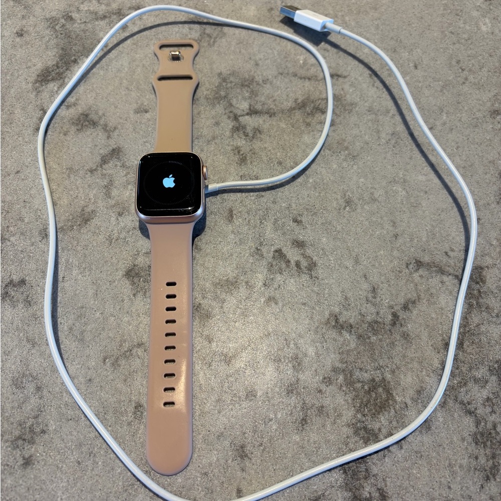 Apple Watch with Sandstone Pink Sport Band